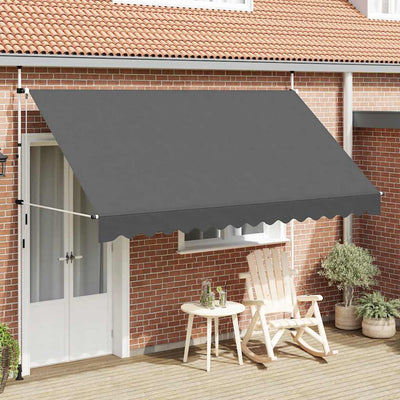 Vidaxl luifel handmatig uittrekbaar 350 cm antraciet