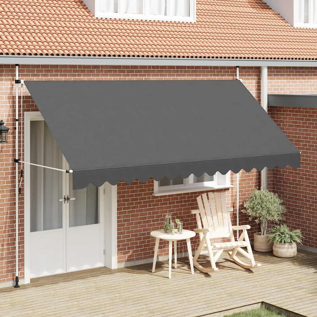 Vidaxl Luifel manualmente extensible 400 cm de antracita