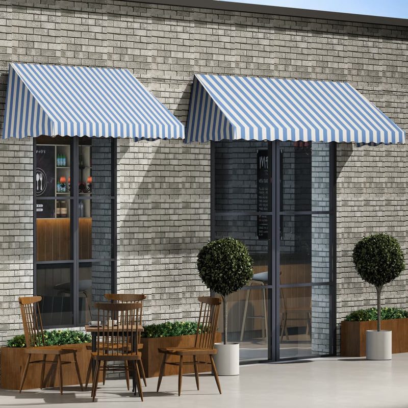 Vidaxl Luifel 350x120 cm blu e bianco