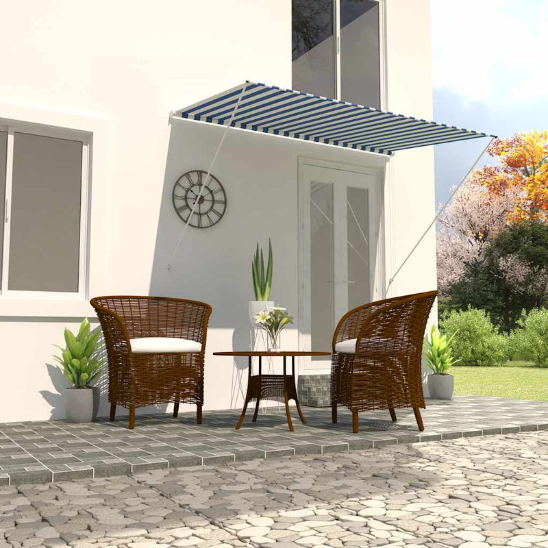 Vidaxl Luifel estendibile 250x150 cm blu e bianco
