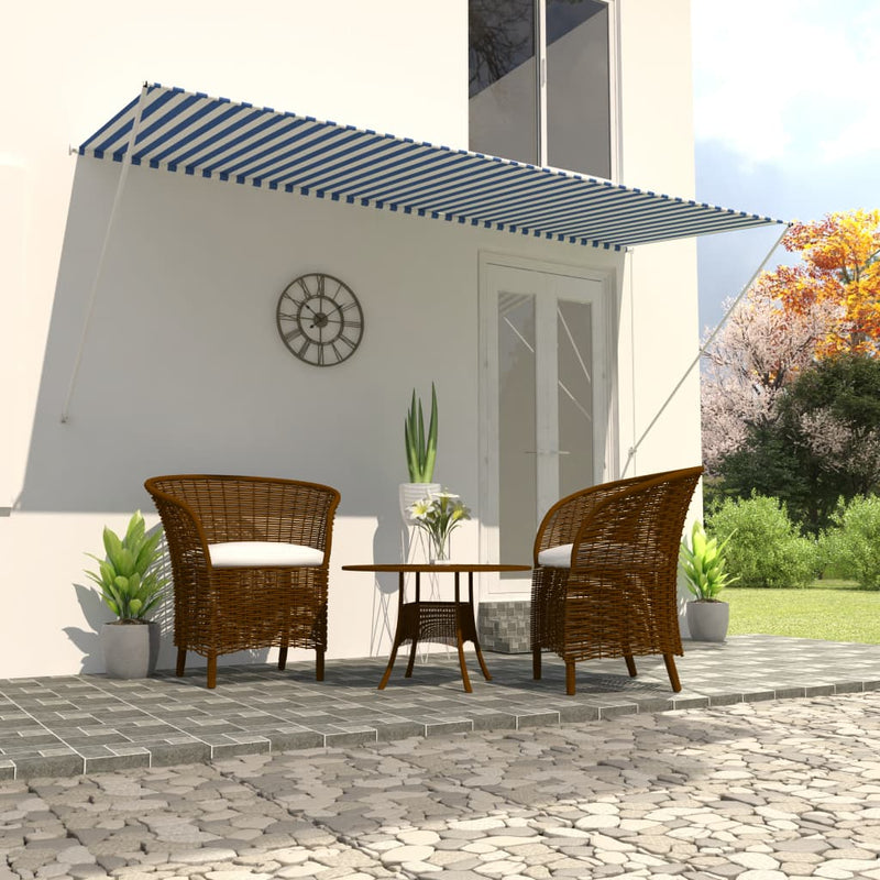 Vidaxl Luifel estendibile 300x150 cm blu e bianco