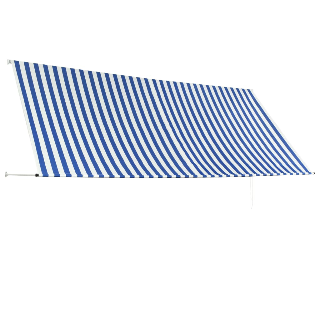 Vidaxl Luifel estendibile 350x150 cm blu e bianco
