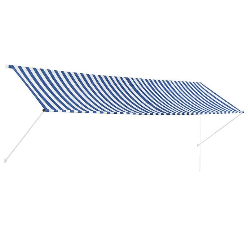 Vidaxl Luifel estendibile 400x150 cm blu e bianco