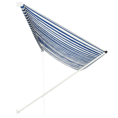 Vidaxl Luifel estendibile 400x150 cm blu e bianco