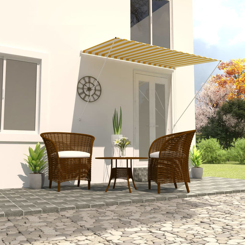 Vidaxl Luifel estendibile 200x150 cm giallo e bianco