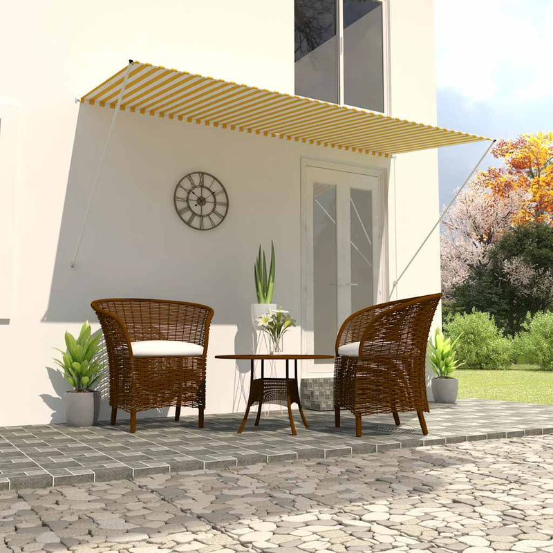Vidaxl Luifel extensible 300x150 cm amarillo y blanco