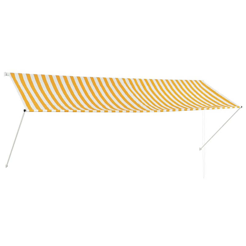Vidaxl Luifel estendibile 350x150 cm giallo e bianco