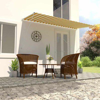 Vidaxl Luifel estendibile 400x150 cm giallo e bianco