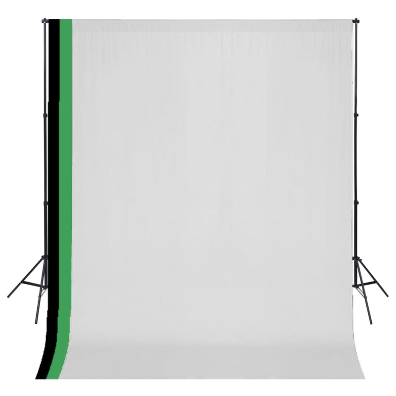 Vidaxl Photo Studio Set con 3 sfondi di cotone e cornice 3x3 m