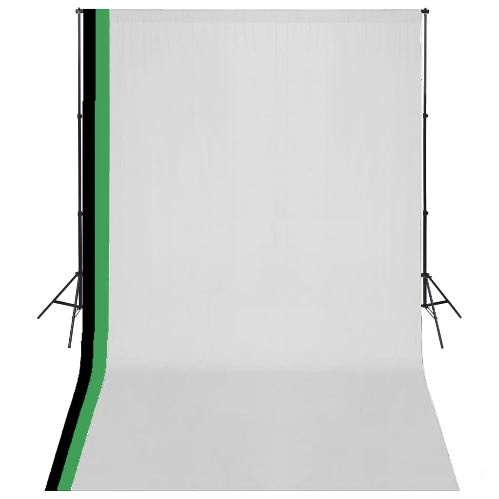 Vidaxl Photo Studio Set con 3 sfondi di cotone e cornice 3x5 m