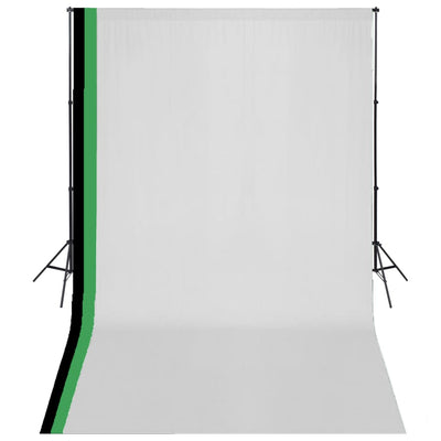 Vidaxl Photo Studio Conjunto con 3 fondos de algodón y marco 3x5 m