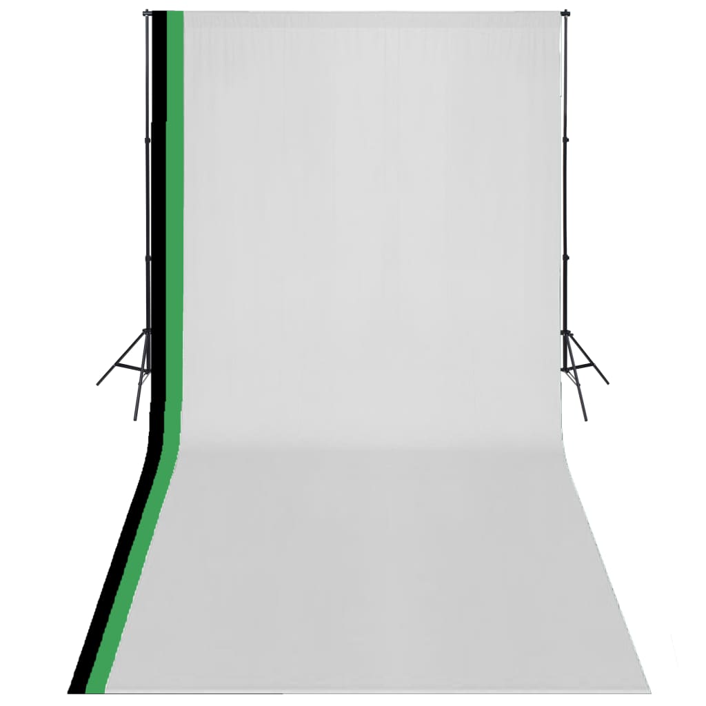 Vidaxl Photo Studio Set con 3 sfondi di cotone e cornice 3x6 m