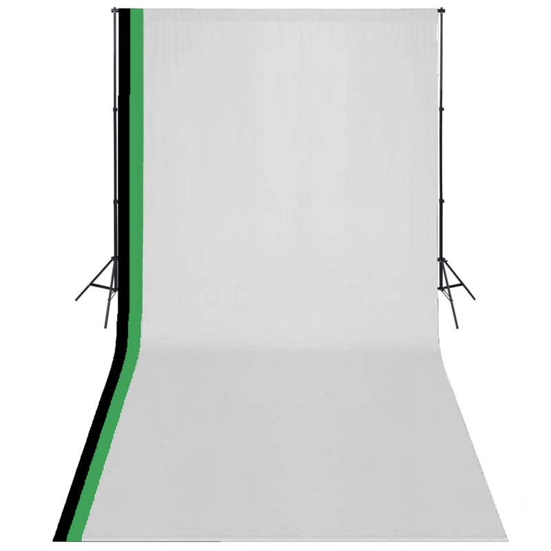 Vidaxl Photo Studio Set con 3 sfondi di cotone e cornice 3x6 m