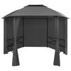 Padiglione da giardino Vidaxl con tende esagonale 360x265 cm