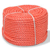 Vidaxl Rope Twisted 10 mm 250 m Polypropileno Naranja