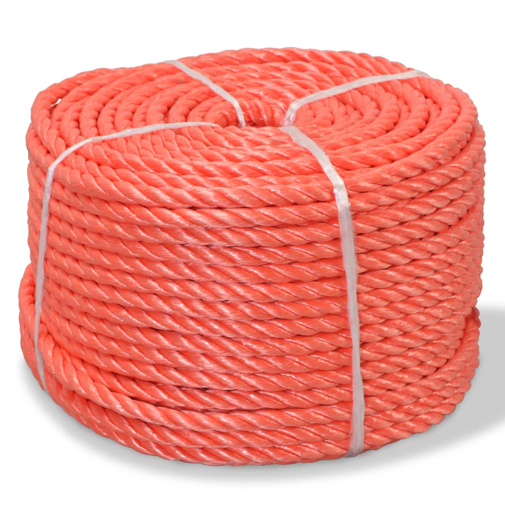 Vidaxl Rope Twisted 10 mm 250 m Polypropileno Naranja