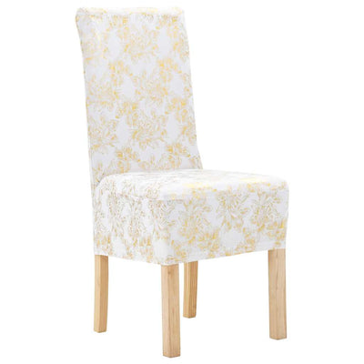 El asiento Vidaxl cubre 6 pcs blanco recto con estampado dorado