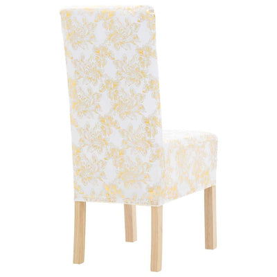 El asiento Vidaxl cubre 6 pcs blanco recto con estampado dorado