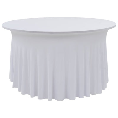 Las cubiertas de mesa Vidaxl 2 estiras con falda de 150x74 cm de blanco