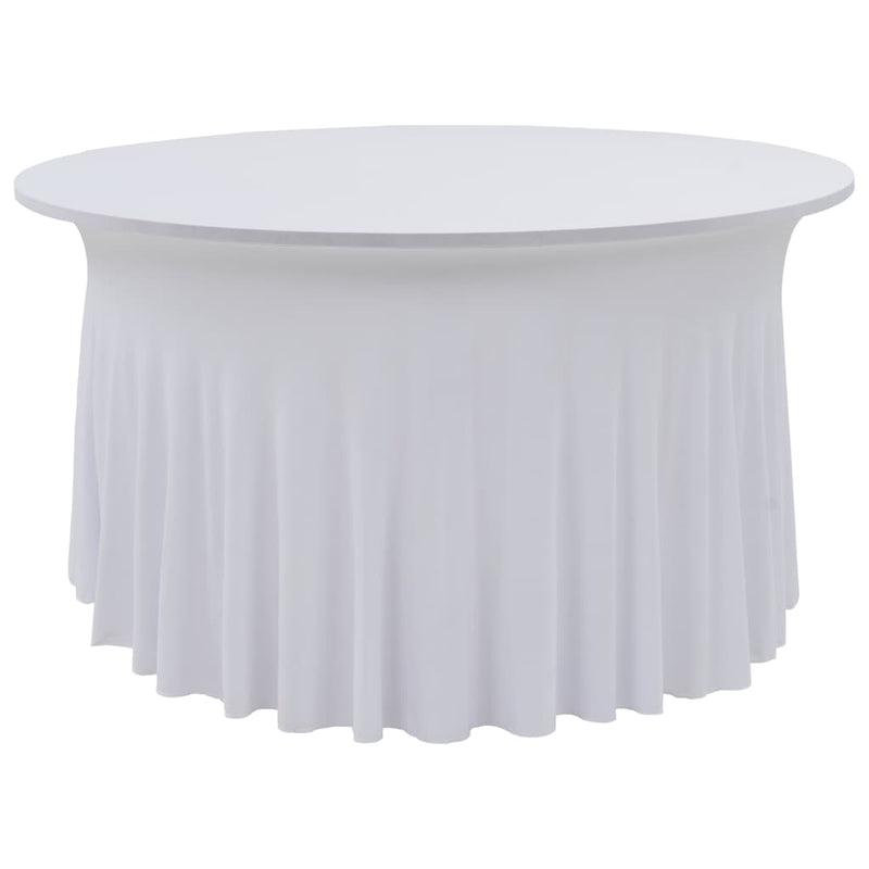 Las cubiertas de mesa Vidaxl 2 estiras con falda de 150x74 cm de blanco