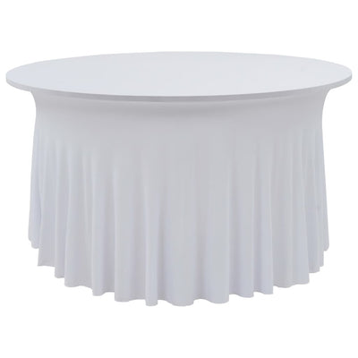 Las cubiertas de mesa de Vidaxl 2 ST se estiran con falda 180x74 cm de blanco