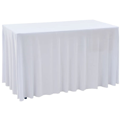 Las cubiertas de mesa de Vidaxl 2 estiras con falda 120x60.5x74 cm blanco