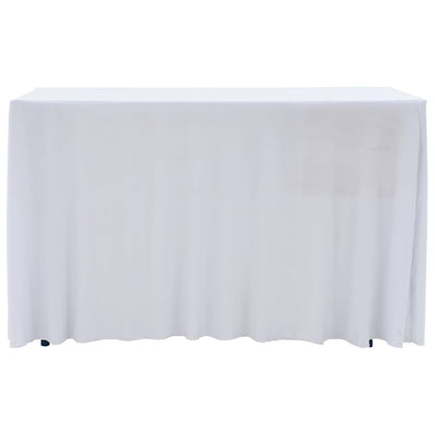 Las cubiertas de mesa Vidaxl 2 estiras con falda 120x60.5x74 cm blanco