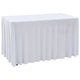 Vidaxl 2 cubiertas de mesa estiradas con falda 183x76x74 cm blanco