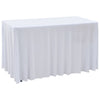 Las cubiertas de mesa Vidaxl 2 estiras con falda 243x76x74 cm blanco
