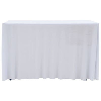 Las cubiertas de mesa Vidaxl 2 estiras con falda 243x76x74 cm blanco