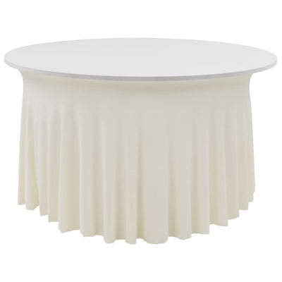 Vidaxl 2 Coperture da tavolo Slome con gonna 180x74 cm crema