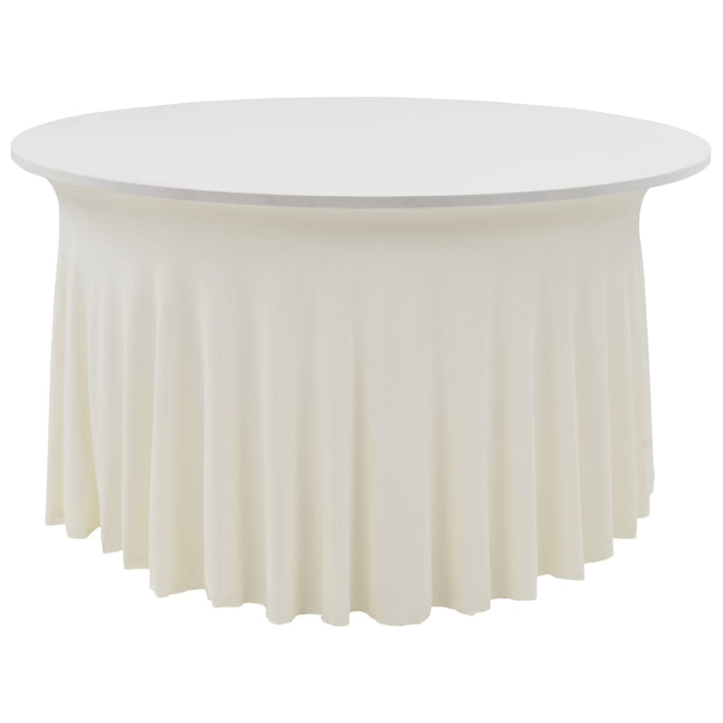 Vidaxl 2 st tafelhoezen stretch met rok 180x74 cm crème