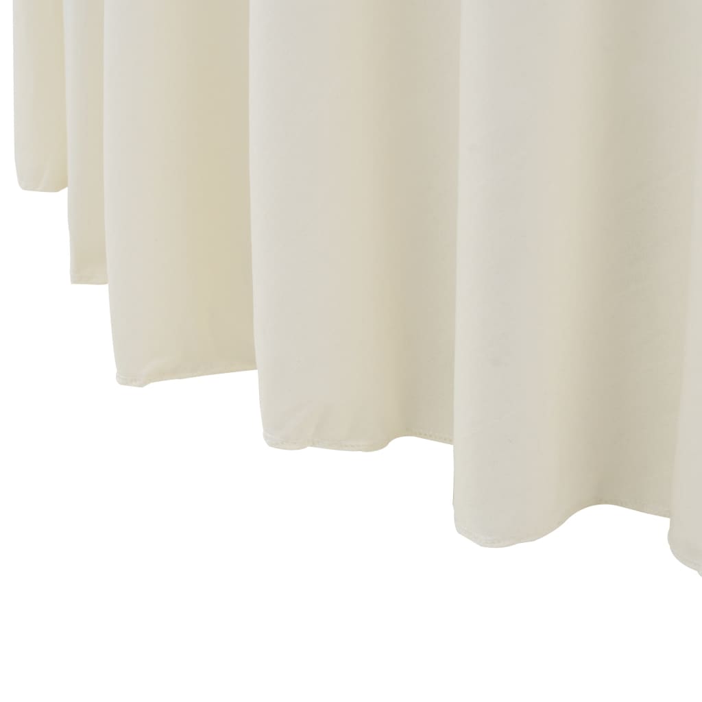 VidaXL 2 st Tafelhoezen stretch met rok 180x74 cm crème