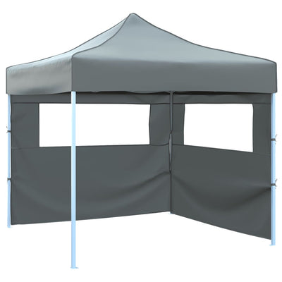 Pop-up della tenda pieghevole Vidaxl con 2 pareti laterali 3x3 m antracite