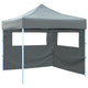 Vidaxl plegable ventana emergente con 2 paredes laterales 3x3 m antracita
