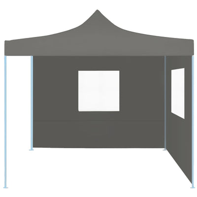 Pop-up della tenda pieghevole Vidaxl con 2 pareti laterali 3x3 m antracite