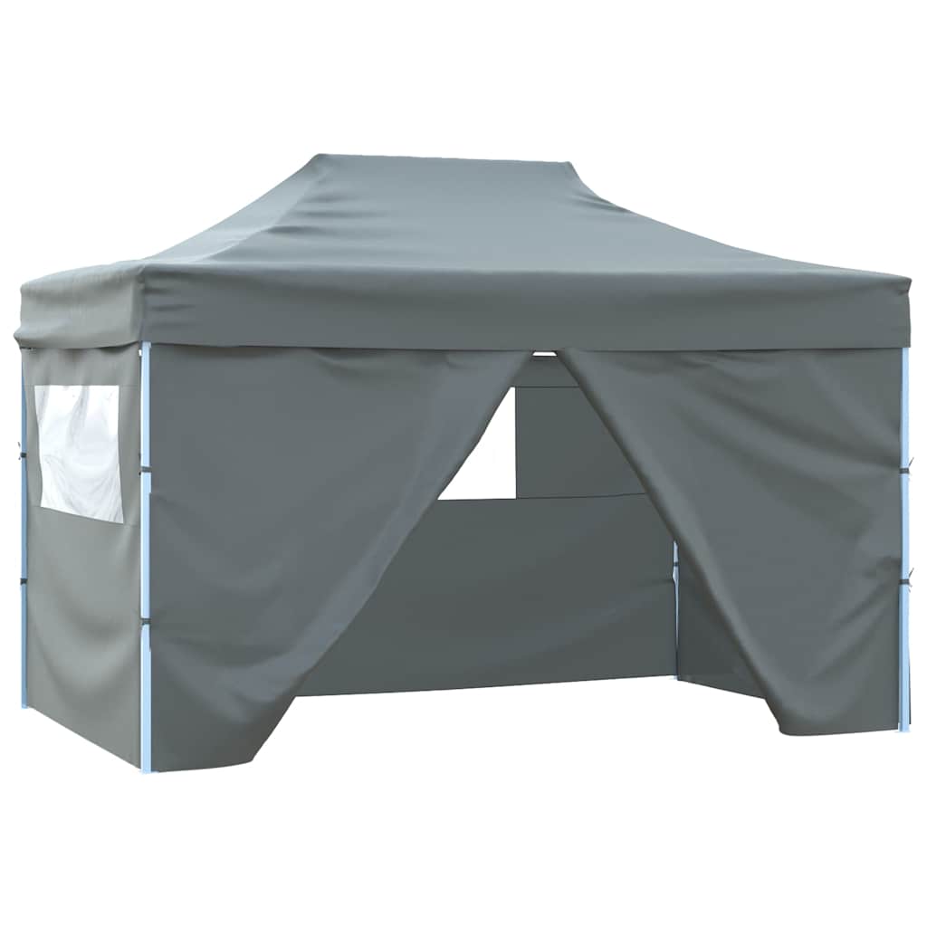 Vidaxl plegable ventana emergente con 4 paredes laterales 3x4.5 m antracita
