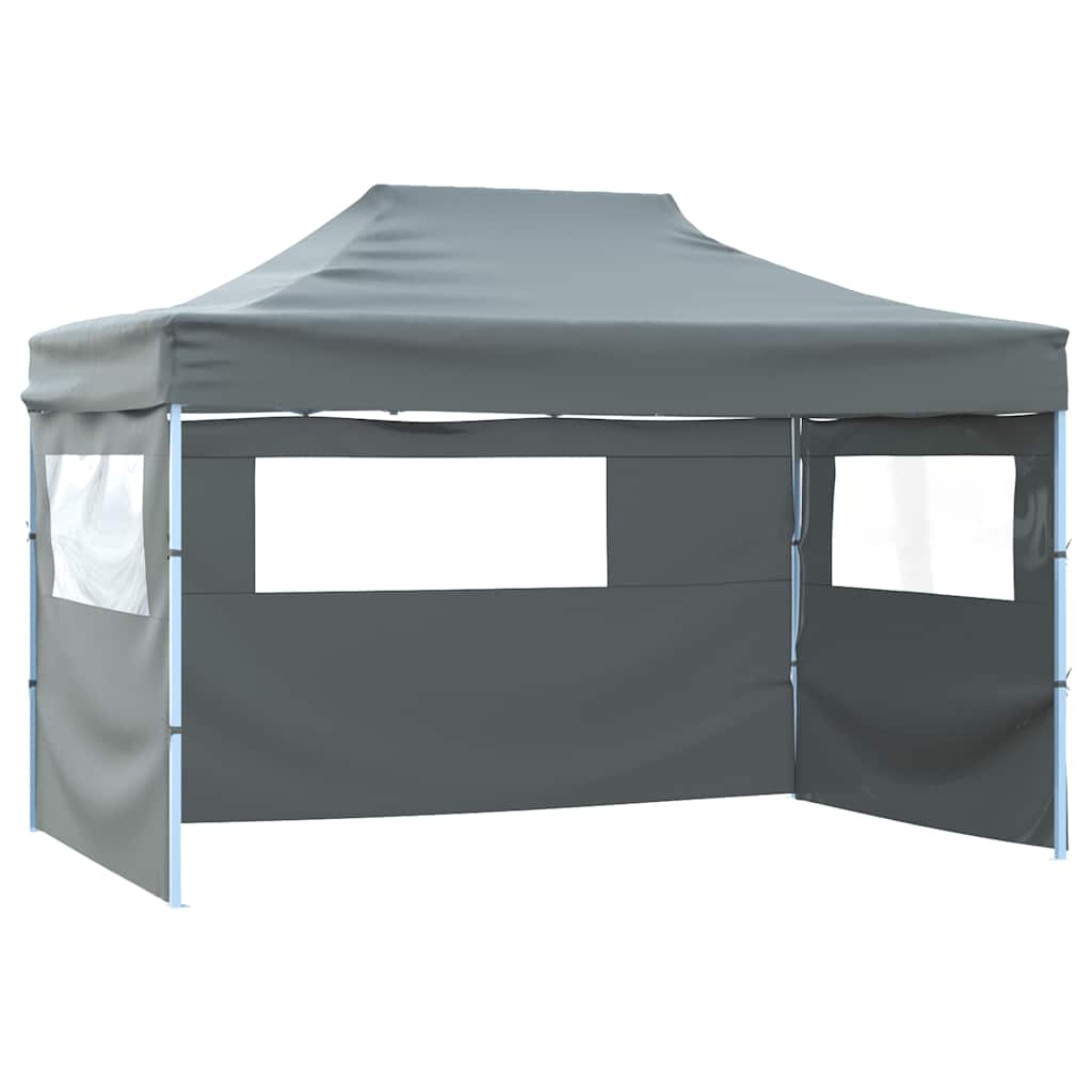 Vidaxl plegable ventana emergente con 4 paredes laterales 3x4.5 m antracita
