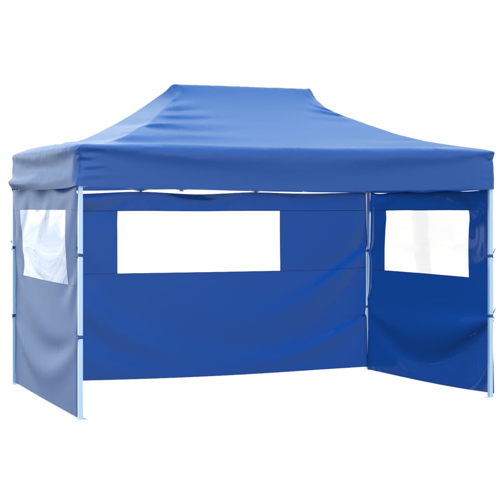 Tenda pieghevole Vidaxl con 3 pareti 3x4,5 m blu