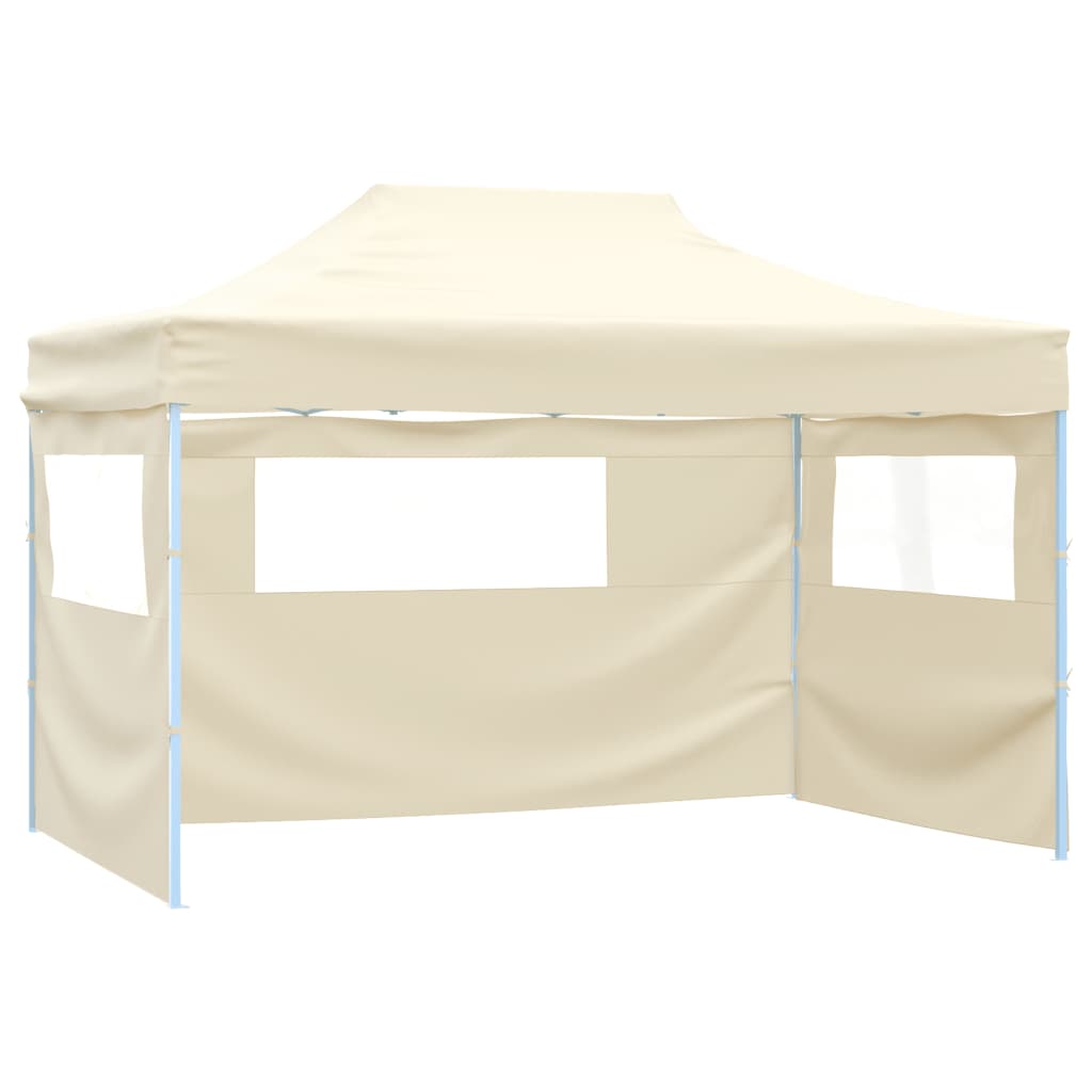 Tienda plegable Vidaxl con 3 paredes 3x4.5 m de crema