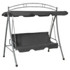 Vidaxl Swing Bench per esterno con tetto 198x120x205 cm Antracite in acciaio