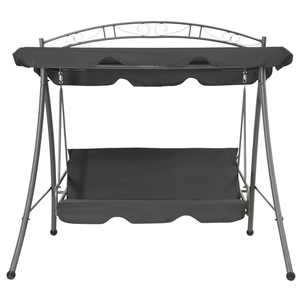 Vidaxl Swing Bench per esterno con tetto 198x120x205 cm Antracite in acciaio