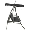 Vidaxl Swing Bench per esterno con tetto 198x120x205 cm Antracite in acciaio