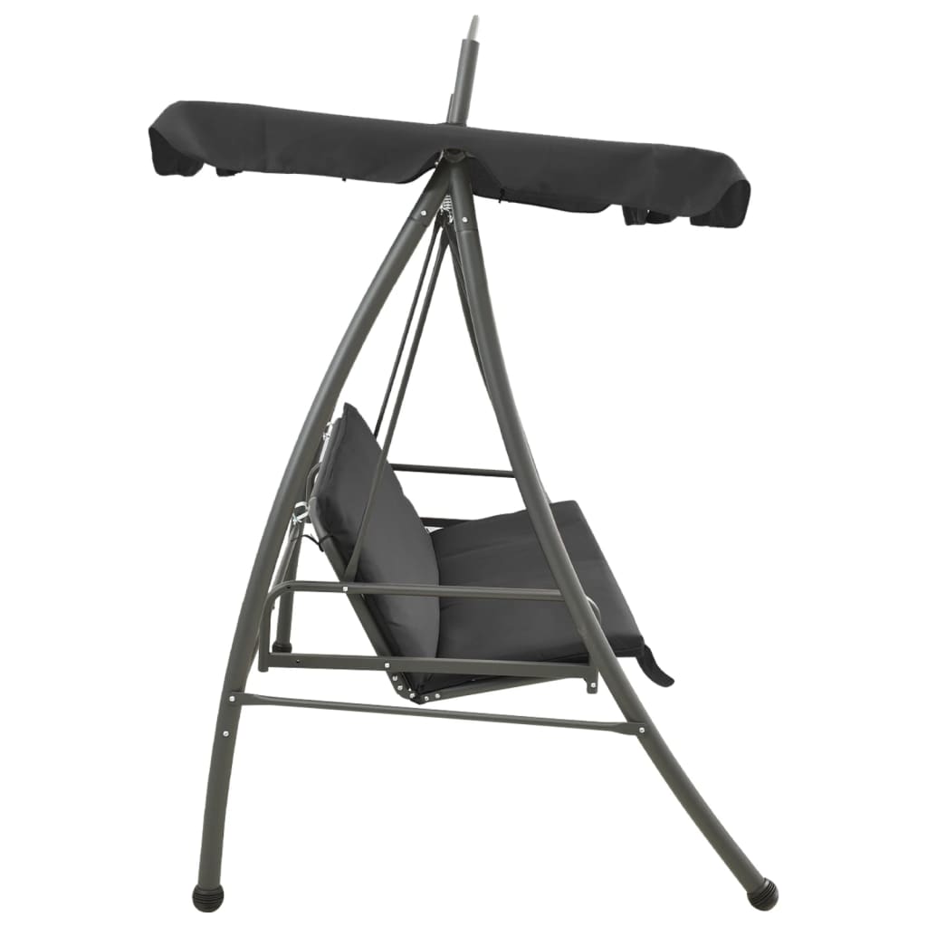 Vidaxl Swing Bench per esterno con tetto 198x120x205 cm Antracite in acciaio