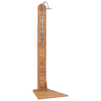 Vidaxl Ducha al aire libre 70x75x204 cm de madera de teca sólida