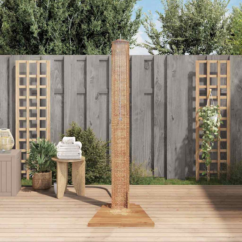 Vidaxl Ducha al aire libre 70x75x204 cm de madera de teca sólida