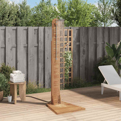 Vidaxl Ducha al aire libre 70x75x204 cm de madera de teca sólida