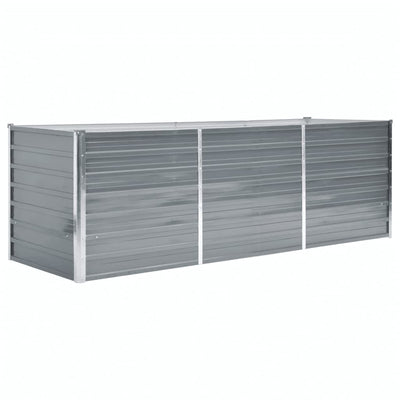 Vidaxl fioriera raccolta 240x80x77 cm grigio in acciaio zincato