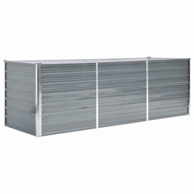 Vidaxl fioriera raccolta 240x80x77 cm grigio in acciaio zincato