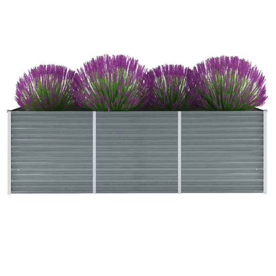 Vidaxl fioriera raccolta 240x80x77 cm grigio in acciaio zincato